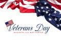 Happy Veterans Day with American flag Royalty Free Stock Photo