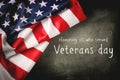 Happy Veterans Day with American flag Royalty Free Stock Photo