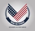 Happy veterans day, american flag national emblem Royalty Free Stock Photo