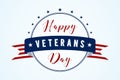 Happy Veterans Day - American flag ribbon with lettering Happy Veterans Day Royalty Free Stock Photo