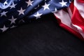 Happy Veterans Day. American flags veterans against a blackboard background Royalty Free Stock Photo