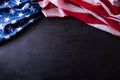 Happy Veterans Day. American flags veterans against a blackboard background Royalty Free Stock Photo