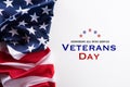 Happy Veterans Day. American flags against a white background Royalty Free Stock Photo