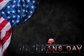 Happy Veterans Day. American flags with the text thank you veterans against a blackboard background. Royalty Free Stock Photo