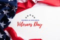 Happy Veterans Day. American flags with the text thank you veterans against a white background. November 11 Royalty Free Stock Photo