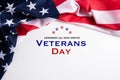 Happy Veterans Day. American flags with the text thank you veterans against a white background. November 11 Royalty Free Stock Photo