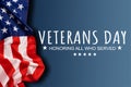 Happy Veterans Day. American flags with the text thank you veterans against a blackboard background. November 11 Royalty Free Stock Photo