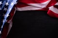 Happy Veterans Day. American flags veterans against a blackboard background Royalty Free Stock Photo