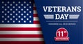 Happy veterans day concept background, realistic style