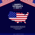 Happy Veterans Day concept Honoring all who served. with American flag and soldiers illustration. Royalty Free Stock Photo