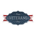 Happy Veterans Day festive Emblem with Text