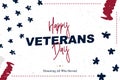 Happy Veterans Day. Greeting card with USA flag on background with texture. National American holiday event. Flat vector Royalty Free Stock Photo