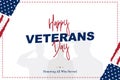 Happy Veterans Day. Greeting card with USA flag and silhouette of a soldier on the background. National American holiday event. Royalty Free Stock Photo