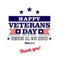 Happy veterans day greeting card