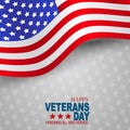 Happy Veterans Day. Honoring all who served. American flag cover. USA National holiday design concept Royalty Free Stock Photo