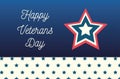 Happy veterans day, lettering star and starry border decoration