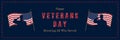 Happy Veterans Day. Retro greeting card with USA flag and silhouette of a soldier on the background. National American holiday Royalty Free Stock Photo