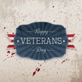 Happy Veterans Day retro realistic Label