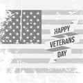 Happy Veterans Day Text on US national Flag Royalty Free Stock Photo