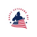 Happy veterans day vector illustration. good for the veterans day celebration. vector flat with blue and red colors Royalty Free Stock Photo