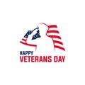 Happy veterans day vector illustration. good for the veterans day celebration. vector flat with blue and red colors Royalty Free Stock Photo