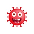 Happy Virus Vector. Excited Laughing Bacteria Illustration