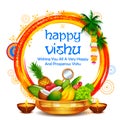 Happy Vishu new year Hindu festival celebrated in the Indian state of Kerala Royalty Free Stock Photo