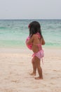 Happy walking child on the sea Royalty Free Stock Photo