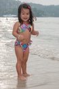 Happy walking child on the sea Royalty Free Stock Photo