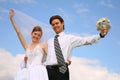 Happy wedding couple Royalty Free Stock Photo