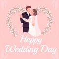 Happy wedding day greeting card template Royalty Free Stock Photo