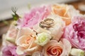 Happy wedding flowers of the bride Royalty Free Stock Photo