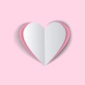 Valentine's day abstract background with cut paper heart. Royalty Free Stock Photo