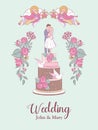 Happy weddings. Vector illustration. Wedding ceremony. Wedding