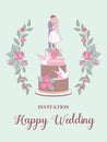 Happy weddings. Vector illustration. Wedding ceremony. Wedding