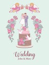 Happy weddings. Vector illustration. Wedding ceremony. Wedding