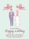 Happy weddings. Vector illustration. Wedding ceremony. Wedding