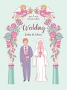 Happy weddings. Vector illustration. Wedding ceremony. Wedding