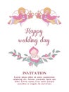 Happy weddings. Vector illustration. Wedding ceremony. Wedding