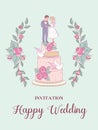 Happy weddings. Vector illustration. Wedding ceremony. Wedding