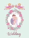 Happy weddings. Vector illustration. Wedding ceremony. Wedding i