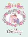 Happy weddings. Vector illustration. Wedding ceremony. Wedding i