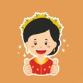 Happy West Nusa Tenggara Character Sticker
