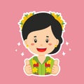 Happy West Sulawesi Character Sticker