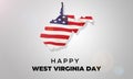 Happy West Virginia Day Modern Abstract Backdrop with Map and United States