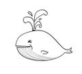 Happy whale cartoon