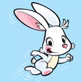 Cartoon cute bunny running Royalty Free Stock Photo