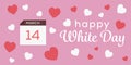 happy white day horizontal banner illustration in flat design style