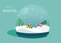 Happy Winter Ball design vector. Illustration card background with winter season concept Royalty Free Stock Photo