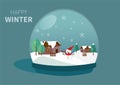 Happy Winter Ball design vector. Illustration card background with winter season concept Royalty Free Stock Photo